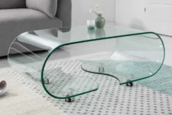 Extravaganter Glas Couchtisch FANTOME 90cm transparent