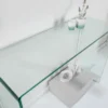 Extravaganter Glas Konsolentisch FANTOME 100cm transparent Schreibtisch Ganzglastisch