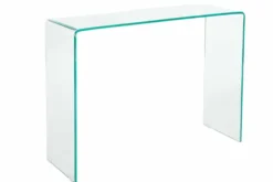 Extravaganter Glas Konsolentisch FANTOME 100cm transparent Schreibtisch Ganzglastisch