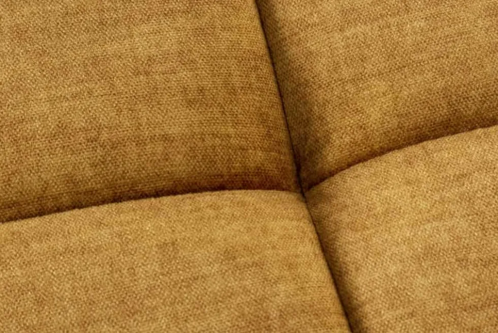 Extravaganter Hocker ELEGANCIA 110cm senfgelb Vogue Velours Samt mit Ziersteppung