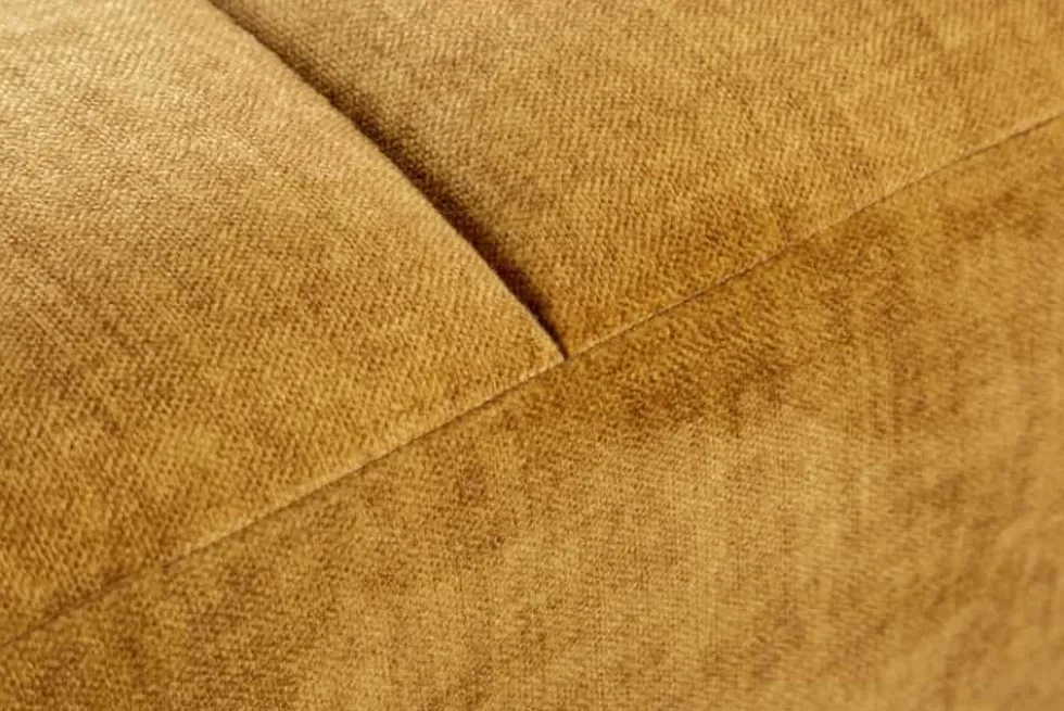 Extravaganter Hocker ELEGANCIA 110cm senfgelb Vogue Velours Samt mit Ziersteppung