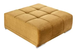 Extravaganter Hocker ELEGANCIA 110cm senfgelb Vogue Velours Samt mit Ziersteppung