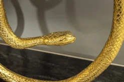 Extravaganter Konsolentisch WILDLIFE SNAKE 115cm schwarz gold Marmor Schlange Skulptur