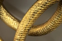 Extravaganter Konsolentisch WILDLIFE SNAKE 115cm schwarz gold Marmor Schlange Skulptur