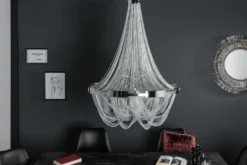 Extravaganter Kronleuchter ROYAL XL 70cm silber Hängeleuchte