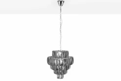 Extravaganter Kronleuchter KRISTALL 50cm edel-grau mit Glasprismen