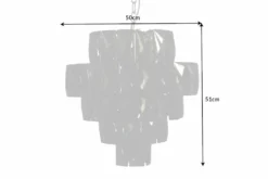 Extravaganter Kronleuchter KRISTALL 50cm edel-grau mit Glasprismen