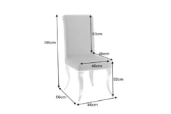 Extravaganter Stuhl MODERN BAROCK DELUXE grau Samt mit silbernen Edelstahlbeinen