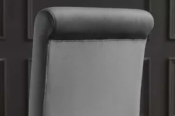 Extravaganter Stuhl MODERN BAROCK DELUXE grau Samt mit silbernen Edelstahlbeinen