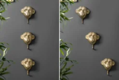 Extravagantes Kleiderhaken 3er Set THREE APES 25cm gold Handarbeit