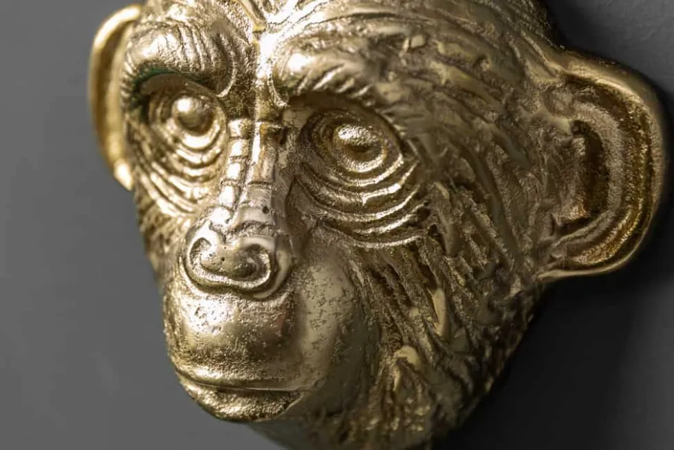 Extravagantes Kleiderhaken 3er Set THREE APES 25cm gold Handarbeit