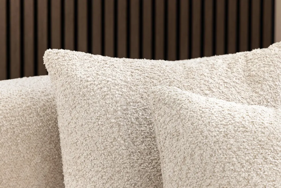 Extravagantes Sofa ELEMENTAL 180cm champagner beige Feinstrick Bouclé 2-Sitzer