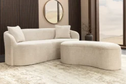 Extravagantes Sofa ELEMENTAL 180cm champagner beige Feinstrick Bouclé 2-Sitzer