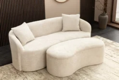 Extravagantes Sofa ELEMENTAL 180cm champagner beige Feinstrick Bouclé 2-Sitzer