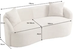 Extravagantes Sofa ELEMENTAL 180cm champagner beige Feinstrick Bouclé 2-Sitzer