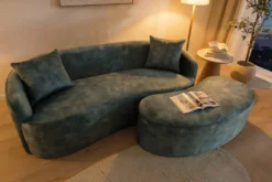 Extravagantes Sofa ELEMENTAL 180cm petrol Samt 2-Sitzer Couch mit Federkern