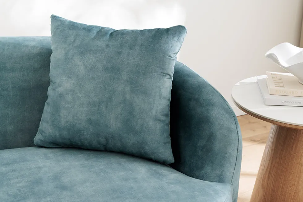 Extravagantes Sofa ELEMENTAL 180cm petrol Samt 2-Sitzer Couch mit Federkern
