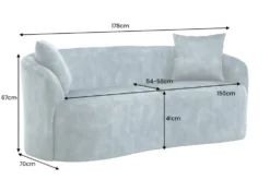 Extravagantes Sofa ELEMENTAL 180cm petrol Samt 2-Sitzer Couch mit Federkern