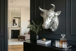 Extravagante Stierkopf Wanddekoration TORERO 65cm silber Deko Schädel
