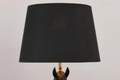 Extravagante Tischlampe BLACK BEAUTY 75cm schwarz gold Pferde-Skulptur