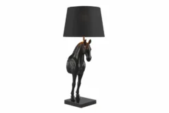 Extravagante Tischlampe BLACK BEAUTY 75cm schwarz gold Pferde-Skulptur