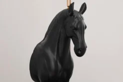 Extravagante Tischlampe BLACK BEAUTY 75cm schwarz gold Pferde-Skulptur