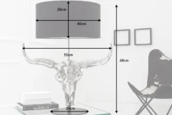 Extravagante Tischlampe EL TORO 68cm schwarz Stierkopf Tischleuchte