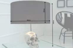 Extravagante Tischlampe SKULL 44cm schwarz Totenkopf Tischleuchte