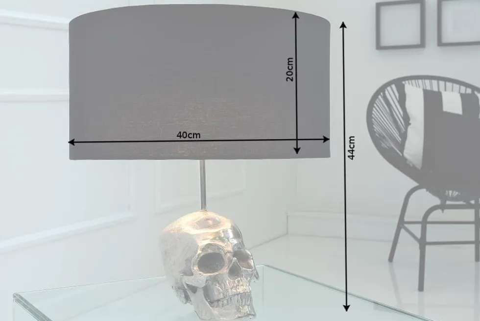 Extravagante Tischlampe SKULL 44cm schwarz Totenkopf Tischleuchte