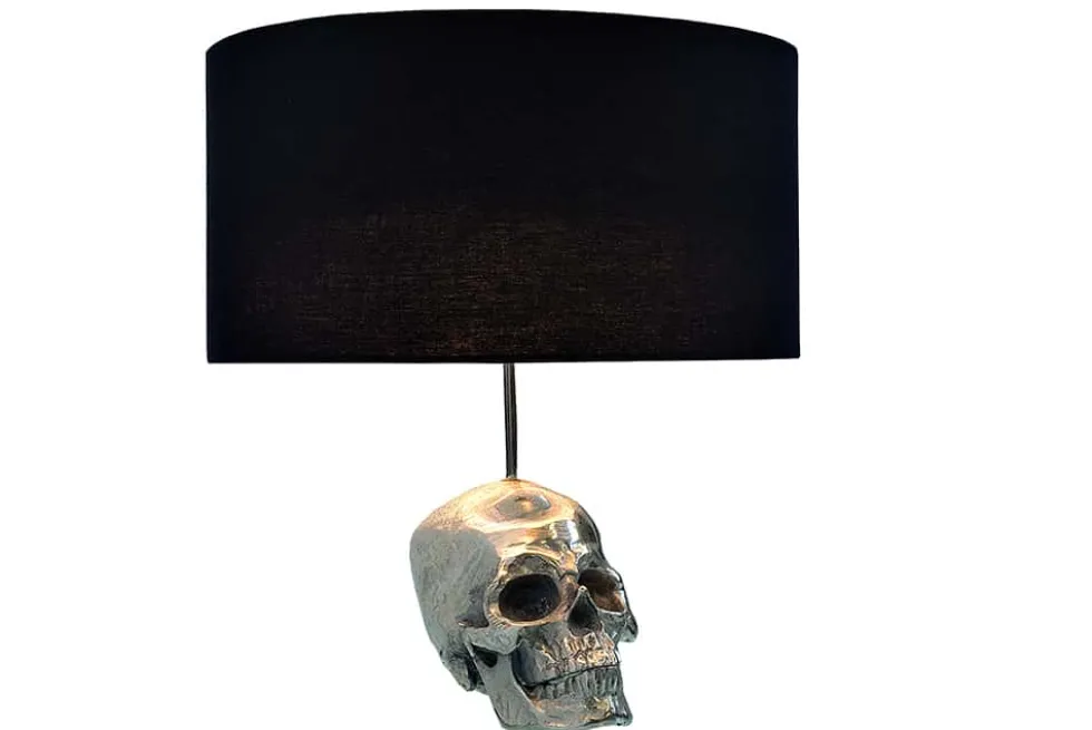 Extravagante Tischlampe SKULL 44cm schwarz Totenkopf Tischleuchte