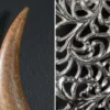 Extravagante Wanddekoration EXOTIC BULL 60cm silber Mangoholz Stierkopf