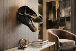 Extravagante Wanddekoration T-REX 40cm schwarz handmade Dinosaurier-Kopf