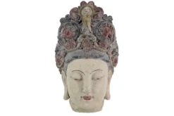 Figur BUDDHA HEAD 45cm mehrfarbig handmade Deko-Kopf Blumengöttin