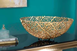 Filigrane Design Schale ABSTRACT LEAF 45cm gold Handarbeit