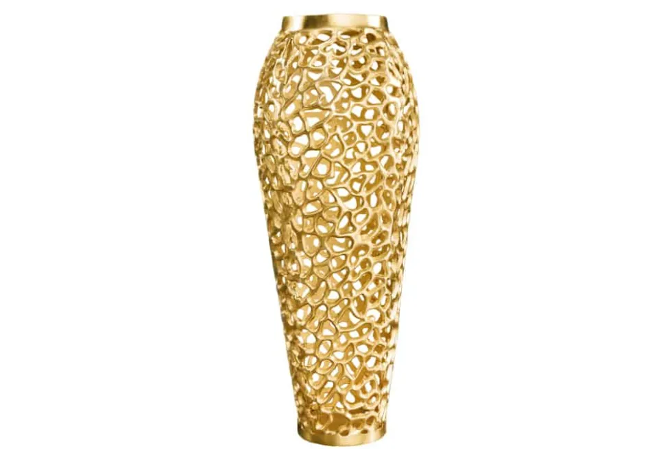 Filigrane Design Vase ABSTRACT LEAF gold 65cm Handarbeit
