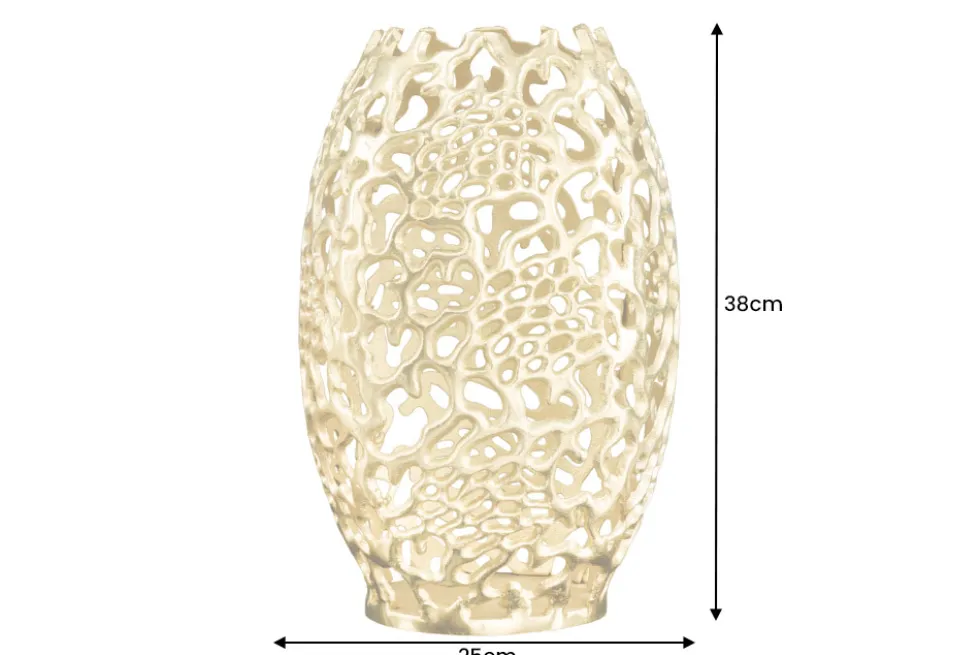 Filigrane Design Vase ABSTRACT LEAF gold 40cm Handarbeit