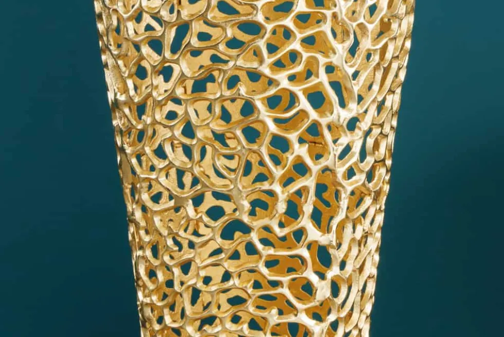 Filigrane Design XXL Vase ABSTRACT LEAF 90cm gold Handarbeit