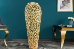 Filigrane Design XXL Vase ABSTRACT LEAF 90cm gold Handarbeit