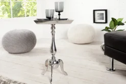 Filigraner Beistelltisch TRAYFUL 55cm silber Aluminium Tablett-Tisch