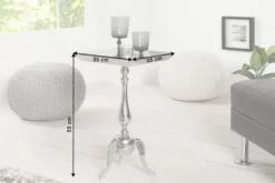 Filigraner Beistelltisch TRAYFUL 55cm silber Aluminium Tablett-Tisch