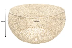 Filigraner Couchtisch LEAF 80cm gold Metall handmade Blatt-Design