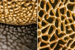 Filigraner Couchtisch LEAF 80cm gold Metall handmade Blatt-Design