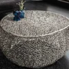 Filigraner Couchtisch LEAF 80cm silber Metall handmade Blatt-Design