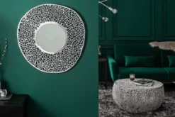 Filigraner Couchtisch LEAF 80cm silber Metall handmade Blatt-Design
