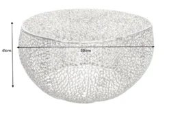 Filigraner Couchtisch LEAF 80cm silber Metall handmade Blatt-Design