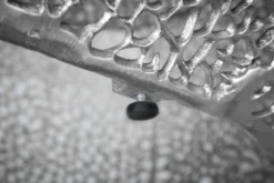 Filigraner Couchtisch LEAF 80cm silber Metall handmade Blatt-Design