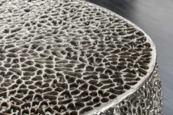 Filigraner Couchtisch LEAF 80cm silber Metall handmade Blatt-Design