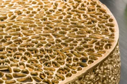 Filigraner Design Couchtisch ABSTRACT LEAF 80cm gold Handarbeit