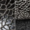 Filigraner Design Couchtisch ABSTRACT LEAF 80cm silber Handarbeit
