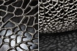Filigraner Design Couchtisch ABSTRACT LEAF 80cm silber Handarbeit